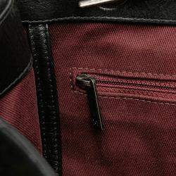 Pre Owned حقيبة يد شانيل أسود ثنائي اللون جلد عجل مبطن صغير مطلي لامع