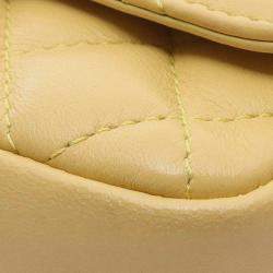 Pre Owned Chanel Yellow Quilted Lambskin Side Packs Flap