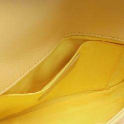 Pre Owned Chanel Yellow Quilted Lambskin Side Packs Flap