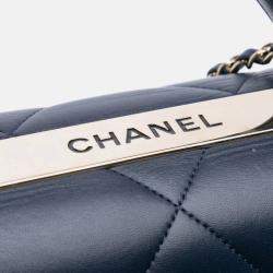 Pre Owned Chanel Black Medium Lambskin Trendy CC Top Handle Bag