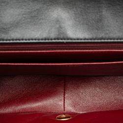 Pre Owned Chanel Black Medium Lambskin Diana Flap