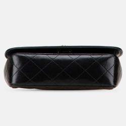 Pre Owned Chanel Black CC Quilted Lambskin Bijoux Chain Curved Full Flap