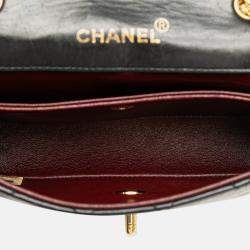 Pre Owned Chanel Black CC Quilted Lambskin Bijoux Chain Curved Full Flap