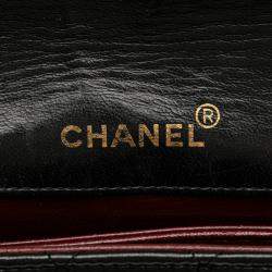 Pre Owned Chanel Black CC Quilted Lambskin Bijoux Chain Curved Full Flap