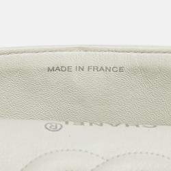 Pre Owned Chanel White Small Classic Lambskin Double Flap