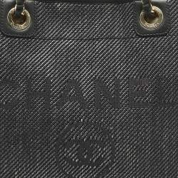 Pre Owned Chanel Black Fabric and Straw Medium Deauville Tote