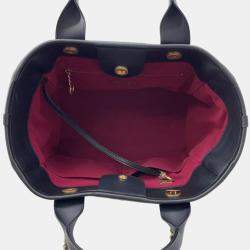Pre Owned Chanel Deauville Small Black Lambskin Shopping Tote Bag