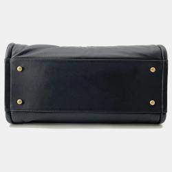 Pre Owned Chanel Deauville Small Black Lambskin Shopping Tote Bag