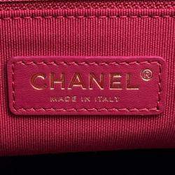 Pre Owned Chanel Deauville Small Black Lambskin Shopping Tote Bag