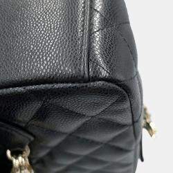 Pre Owned Chanel Matelasse Mini Black Caviar Leather Timeless Classics Backpack