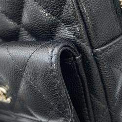 Pre Owned Chanel Matelasse Mini Black Caviar Leather Timeless Classics Backpack