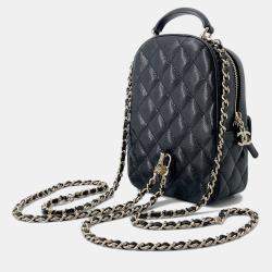 Pre Owned Chanel Matelasse Mini Black Caviar Leather Timeless Classics Backpack