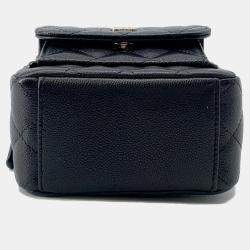 Pre Owned Chanel Matelasse Mini Black Caviar Leather Timeless Classics Backpack