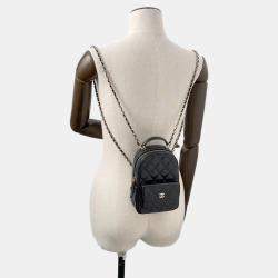 Pre Owned Chanel Matelasse Mini Black Caviar Leather Timeless Classics Backpack
