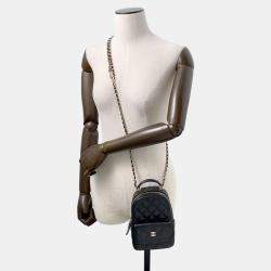 Pre Owned Chanel Matelasse Mini Black Caviar Leather Timeless Classics Backpack