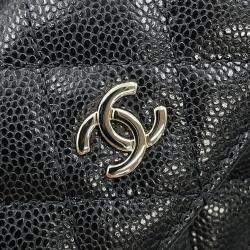 Pre Owned Chanel Matelasse Mini Black Caviar Leather Timeless Classics Backpack