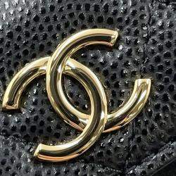 Pre Owned Chanel Vanity Black Caviar Leather Chain Vanity Bag