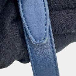 Pre Owned Chanel Boy Patchwork Blue Denim Chain Shoulder Bag