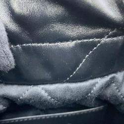 Pre Owned Chanel 22 Mini Black Shiny Calfskin Chain Shoulder Bag