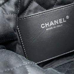 Pre Owned Chanel 22 Mini Black Shiny Calfskin Chain Shoulder Bag