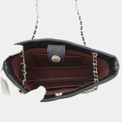 Pre Owned Chanel Timeless Classics Black Caviar Leather Chain Clutch Bag