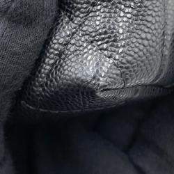 Pre Owned Chanel Timeless Classics Black Caviar Leather Chain Clutch Bag