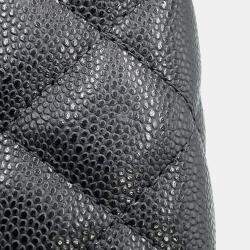 Pre Owned Chanel Timeless Classics Black Caviar Leather Chain Clutch Bag