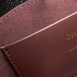 Pre Owned Chanel Timeless Classics Black Caviar Leather Chain Clutch Bag