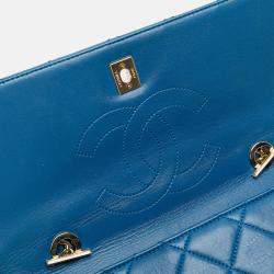 Pre Owned Chanel Blue Medium Lambskin Trendy CC Top Handle Bag
