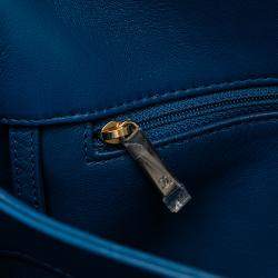 Pre Owned Chanel Blue Medium Lambskin Trendy CC Top Handle Bag