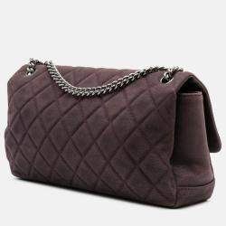 Pre Owned Chanel Purple Quilted Iridescent Caviar Lady Pearly Flap Bag