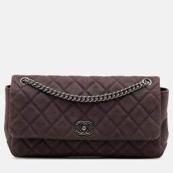 Pre Owned Chanel Purple Quilted Iridescent Caviar Lady Pearly Flap Bag