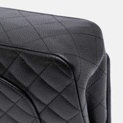 Pre Owned Chanel Black Medium Classic Caviar Double Flap