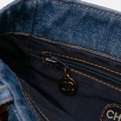 Pre Owned Chanel Blue Small CC Stitched Denim Tote