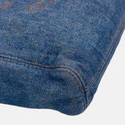 Pre Owned Chanel Blue Small CC Stitched Denim Tote