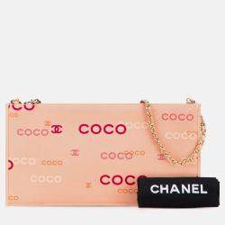 Pre Owned Chanel Pink Canvas Coco Chain Pochette