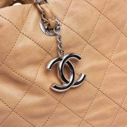 Pre Owned Chanel Brown Large Quilted Iridescent Calfskin VIP Tote