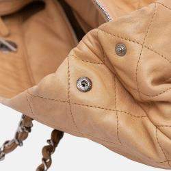 Pre Owned Chanel Brown Large Quilted Iridescent Calfskin VIP Tote