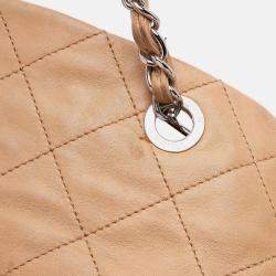 Pre Owned Chanel Brown Large Quilted Iridescent Calfskin VIP Tote