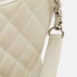 Pre Owned Chanel White Caviar Grand Shopping Tote