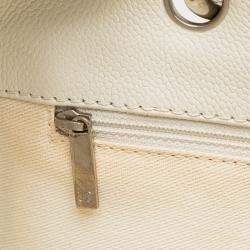 Pre Owned Chanel White Caviar Grand Shopping Tote