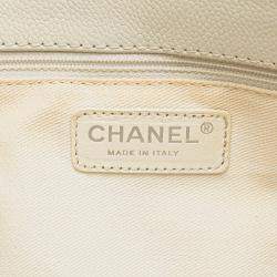 Pre Owned Chanel White Caviar Grand Shopping Tote