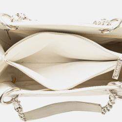 Pre Owned Chanel White Caviar Grand Shopping Tote