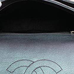 Pre Owned Chanel Purple Small Iridescent Goatskin Double Carry Waist Chain Flap