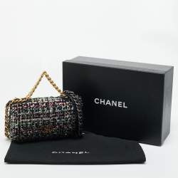Pre Owned Chanel Multicolor Quilted Tweed 19 Wallet on Chain