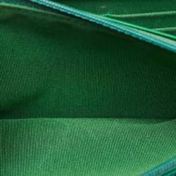 Pre Owned Chanel Green Quilted Caviar Leather Classic Wallet on Chain