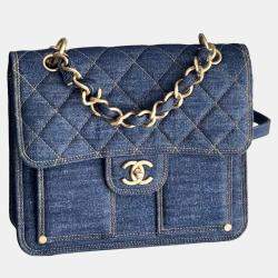 Pre Owned Chanel 23S Denim Messenger Shoulder Bag