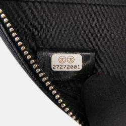 Pre Owned Chanel Blue Caviar Striped CC Filigree Round Crossbody