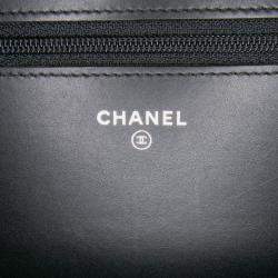 Pre Owned Chanel Black Lambskin Coco Boy Wallet On Chain
