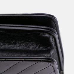 Pre Owned Chanel Black Lambskin Coco Boy Wallet On Chain